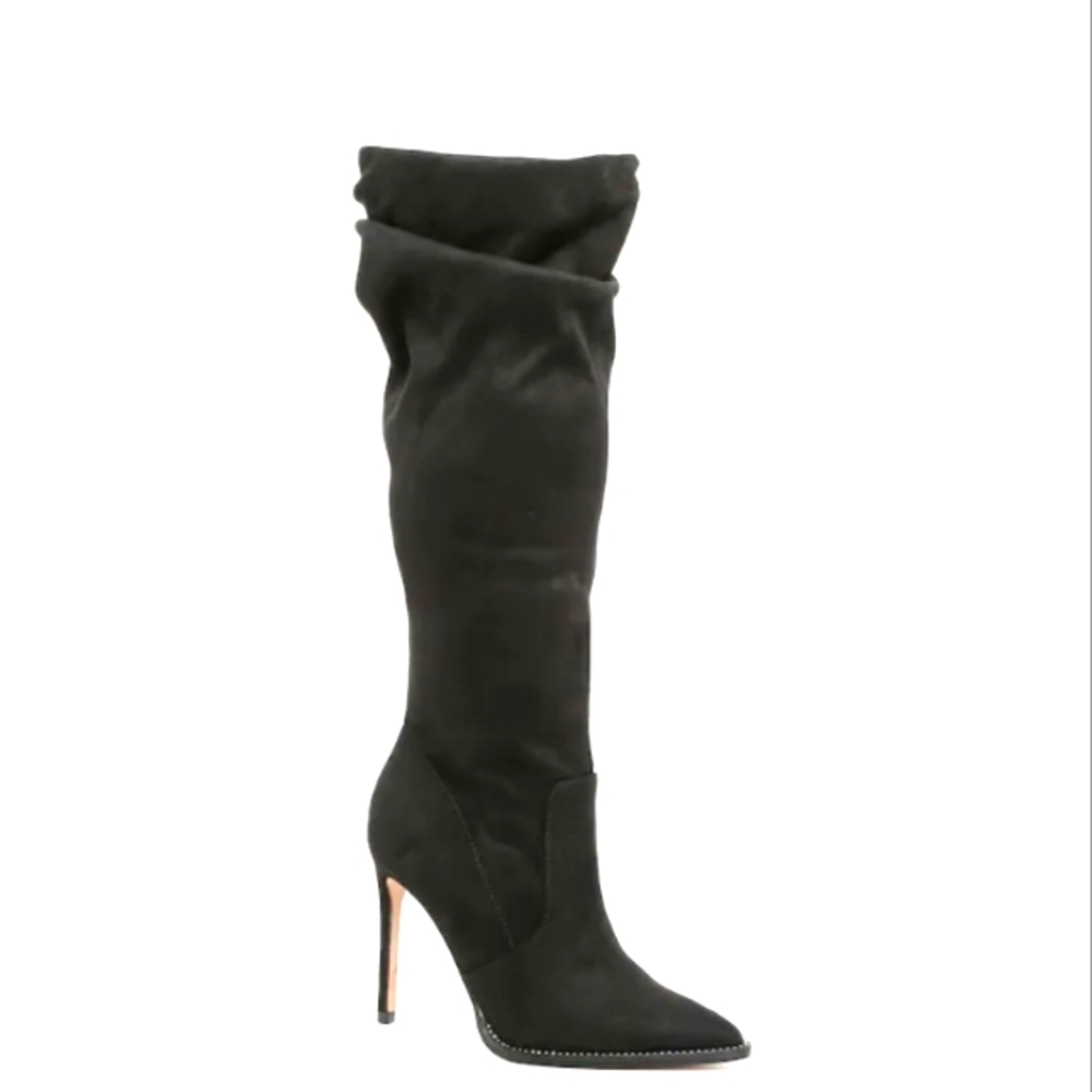 Black Suede slouch boots size 11